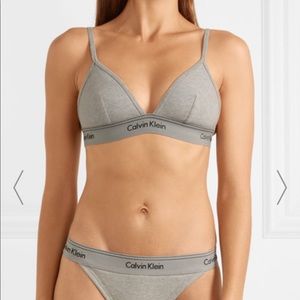 Calvin Klein grey triangle bralette (bra only)